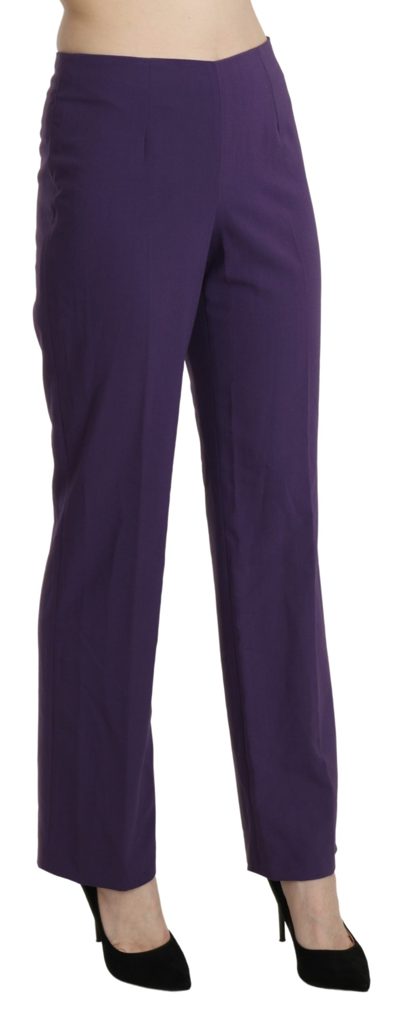Shop Bencivenga Purple High Waist Straight Dress Trouser Women's Pants In Violet
