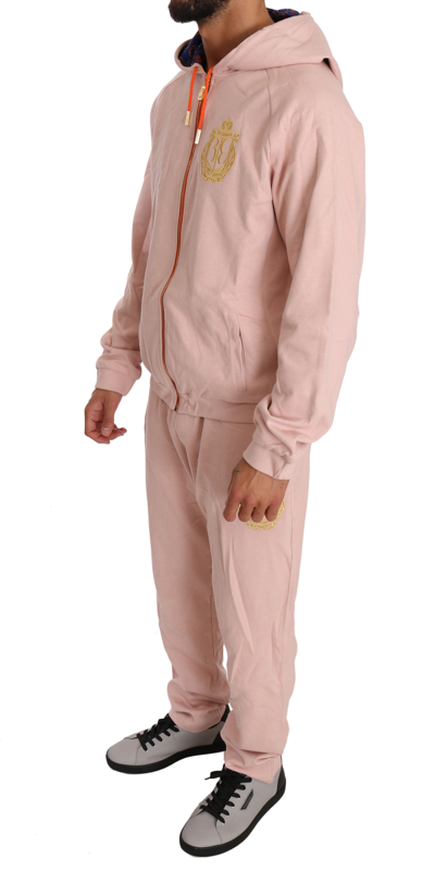 Shop Billionaire Italian Couture Pink Cotton Sweater Pants Men's Tracksuit
