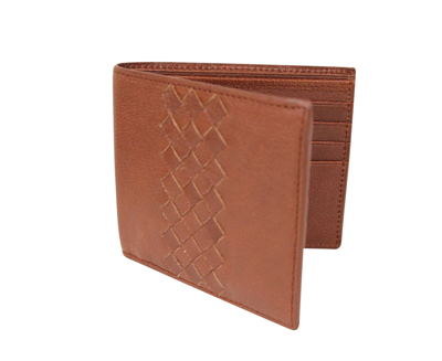 Shop Bottega Veneta Men's Bifold Brown Leather Wallet With Woven Detail 196207 6318