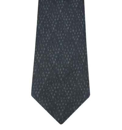 Shop Bottega Veneta Men's Dot Print Black / Gray Cotton Silk Leopard Tie 355737 1062