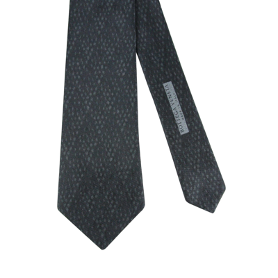 Bottega Veneta Men's Dot Print Black / Gray Cotton Silk Leopard Tie 355737 1062 In Black / Gray