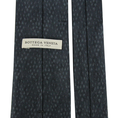 Shop Bottega Veneta Men's Dot Print Black / Gray Cotton Silk Leopard Tie 355737 1062