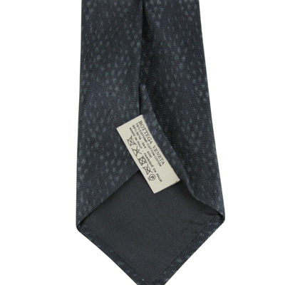 Shop Bottega Veneta Men's Dot Print Black / Gray Cotton Silk Leopard Tie 355737 1062