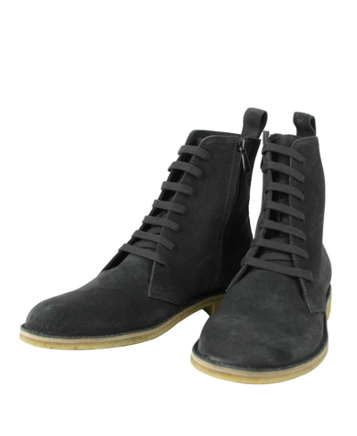 Bottega Veneta Men's Dark Gray Suede Side Zipper Lace-up Boot 427383 2015 In Dark Gray