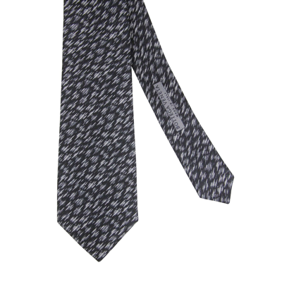 Bottega Veneta Men's Dry Brush Black/white Silk Pattern Tie 325511 1061 In Black / White