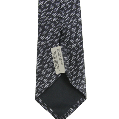 Bottega Veneta Men's Dry Brush Black/white Silk Pattern Tie 325511 1061 In Black / White