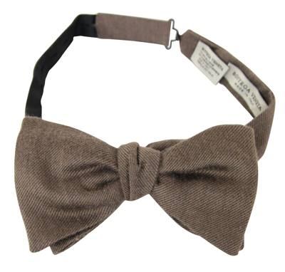 Shop Bottega Veneta Men's Light Brown Silk Cashmere Bow Tie 270827 2800