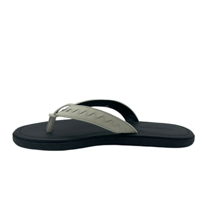 Bottega Veneta Men's White/black Leather Thong Sandal 40/us 7 In Black / White