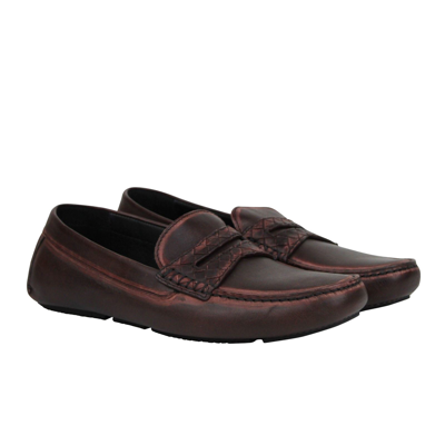 Shop Bottega Veneta Men's Worn Burgundy Leather Loafer Shoes 427368 2240 (41 Eu / 8 Us)