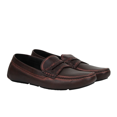 Bottega Veneta Men's Worn Burgundy Leather Loafer Shoes 427368 2240 (41 Eu / 8 Us) In Burgundy