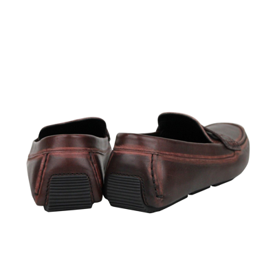 Bottega Veneta Men's Worn Burgundy Leather Loafer Shoes 427368 2240 (41 Eu / 8 Us) In Burgundy