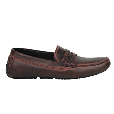 Bottega Veneta Men's Worn Burgundy Leather Loafer Shoes 427368 2240 (41 Eu / 8 Us) In Burgundy