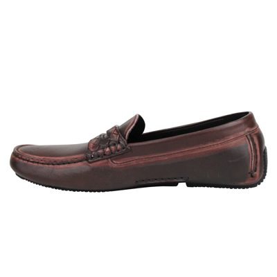 Bottega Veneta Men's Worn Burgundy Leather Loafer Shoes 427368 2240 (41 Eu / 8 Us) In Burgundy