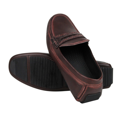Bottega Veneta Men's Worn Burgundy Leather Loafer Shoes 427368 2240 (41 Eu / 8 Us) In Burgundy