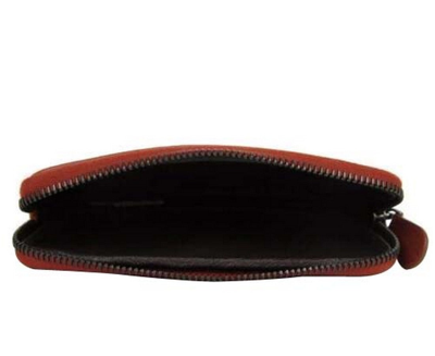 Shop Bottega Veneta Unisex Smartphone Case Rust Red Woven Leather Coin Purse