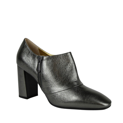 Shop Bottega Veneta Women's Ankle Grey Metallic Leather Booties 443175 1117