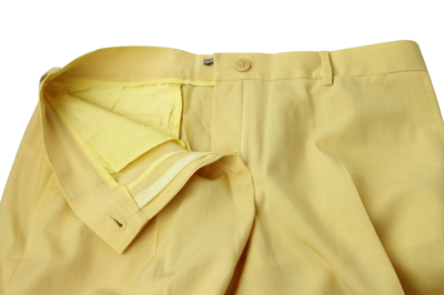 Shop Bottega Veneta Women's Belt Line Yellow Virgin Wool Dress Pant