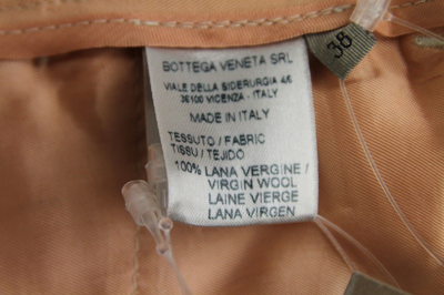 Shop Bottega Veneta Women's Belt Line Peach Virgin Wool Dress Pant