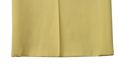 Shop Bottega Veneta Women's Belt Line Yellow Virgin Wool Dress Pant