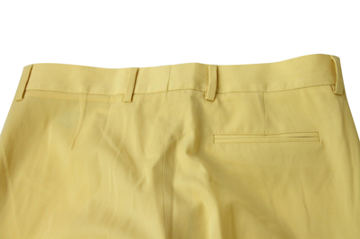 Bottega Veneta Women's Belt Line Yellow Virgin Wool Dress Pant (44) In Yellow