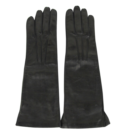 Bottega Veneta Womens Black Leather Long Gloves 304902 1000