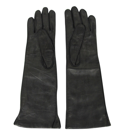 Bottega Veneta Womens Black Leather Long Gloves 304902 1000