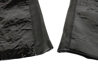 Shop Bottega Veneta Women's Black Leather / Patent Leather Long Gloves