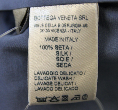 Shop Bottega Veneta Women's Button Up Blue Silk Long Sleeve Shirt (38)