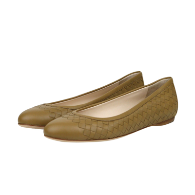 Bottega Veneta Womens Intrecciato Brown Leather Flat Slippers 370132 In Brown