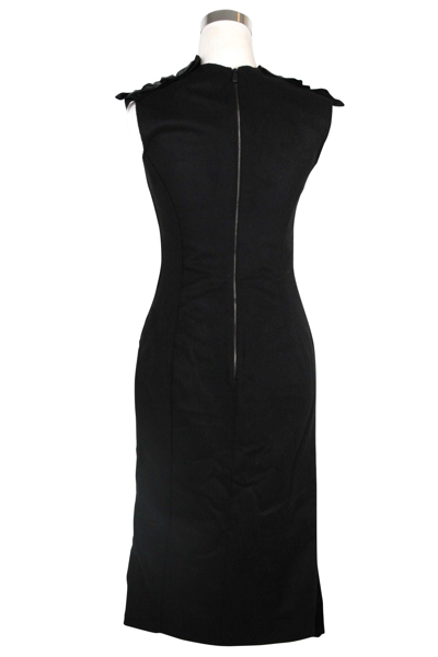 Bottega Veneta Women's Silk Pattern Black Wool Polyamide Dress Ruffle Detail In Black