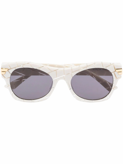 Shop Bottega Veneta Women's White Acetate Sunglasses