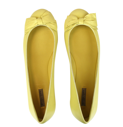 Shop Bottega Veneta Women's Yellow Leather Ballerina Ballet Flat 307908 9441 (40.5 Eu / 10.5 Us)