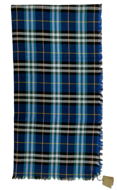 Burberry Canyan Blue Castleford Check Light Weight Large Scarf Shawl 40609911 In Blue
