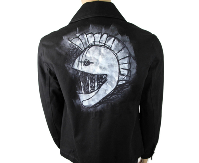 Burberry Men's Black Canvas Mohawk Face Paint Jacket In Black