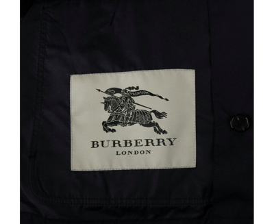 Shop Burberry London Men's Dark Blue Polyester/silk Jacket In Drak Blue