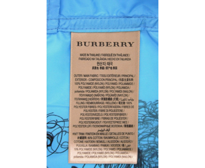 Shop Burberry Men's Blue Nylon Doodle Print Bomber Jacket In Bright Blue