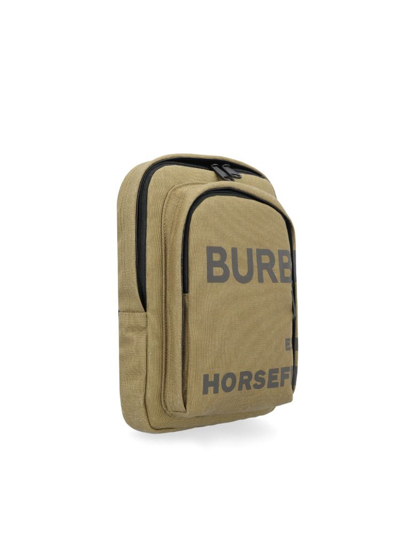 Shop Burberry Men's Green Cotton Messenger Bag