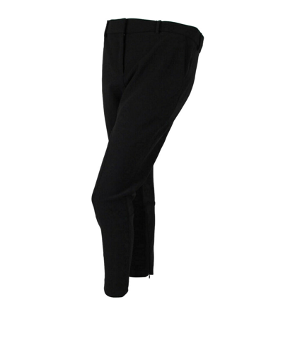 Burberry Women's Black Stretchy Trousers Legging With Zippers 4050389 (40 Eu / 06 Us) In Black