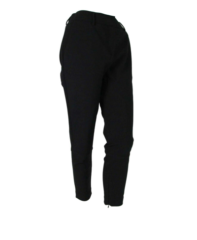 Burberry Women's Black Stretchy Trousers Legging With Zippers 4050389 (40 Eu / 06 Us) In Black