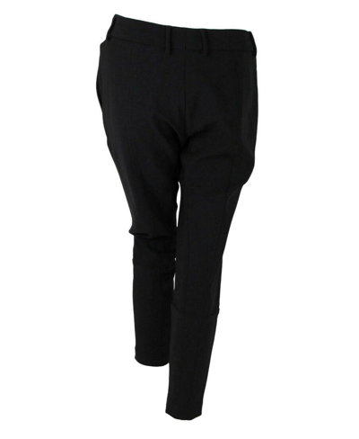 Burberry Women's Black Stretchy Trousers Legging With Zippers 4050389 (40 Eu / 06 Us) In Black