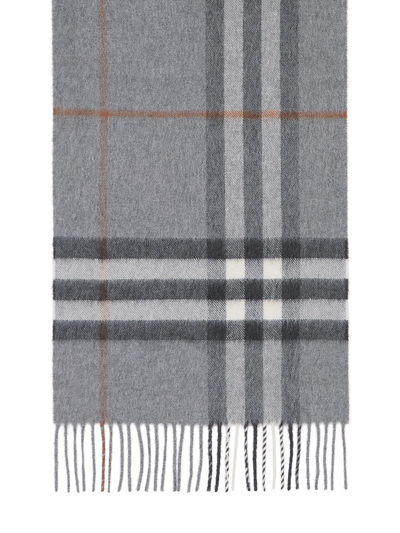 Shop Burberry Women's Grey Cashmere Scarf