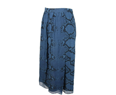 Shop Burberry Women's Mineral Blue Silk Pleated Skirt