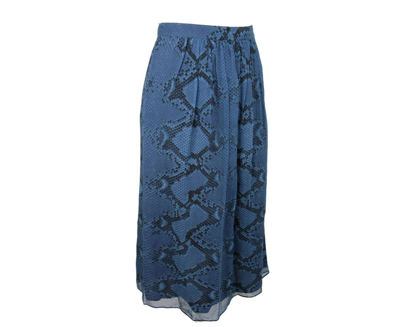 Shop Burberry Women's Mineral Blue Silk Pleated Skirt