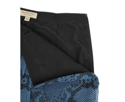 Shop Burberry Women's Mineral Blue Silk Pleated Skirt