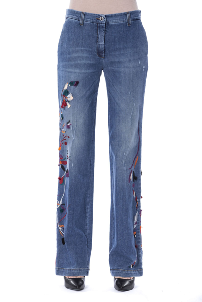 Shop Byblos Blue Cotton Jeans &amp; Women's Pant