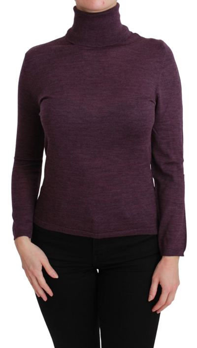 Shop Byblos Purple Turtleneck Long Sleeve Pullover Top Wool Women's Sweater