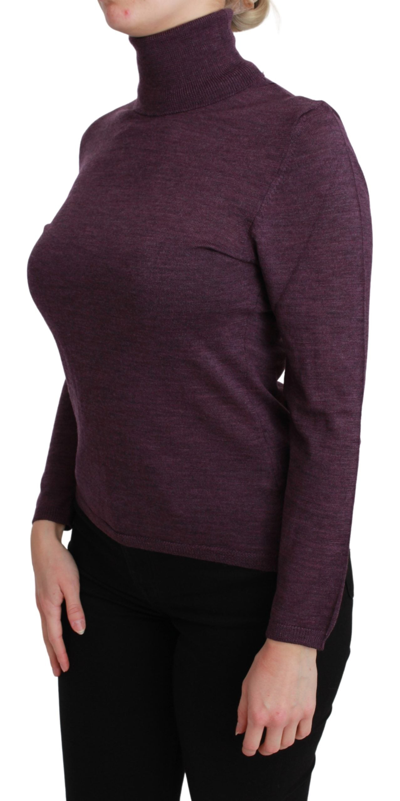 Shop Byblos Purple Turtleneck Long Sleeve Pullover Top Wool Women's Sweater