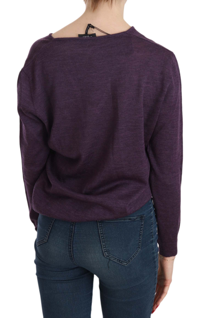 Shop Byblos Purple V-neck Long Sleeve Pullover Women's Top