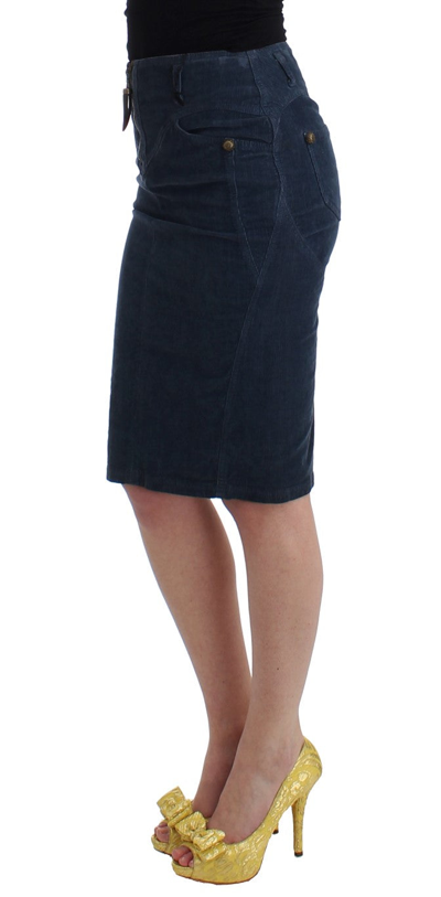 Shop Cavalli Elegant Blue Pencil Women's Skirt