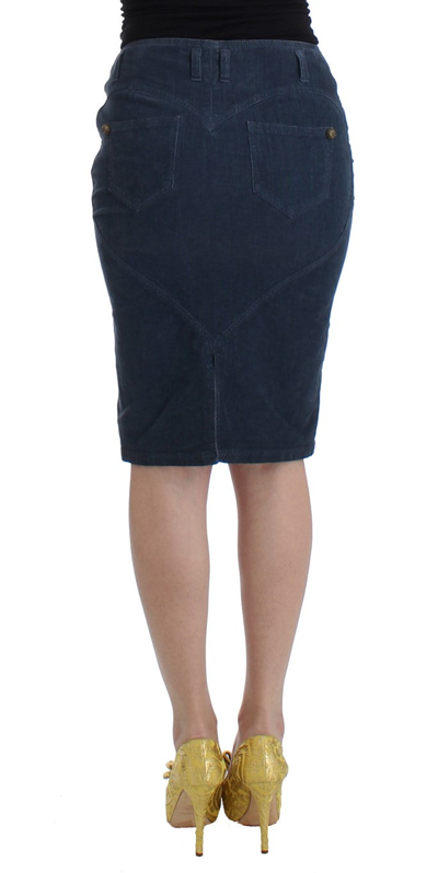 Shop Cavalli Elegant Blue Pencil Women's Skirt